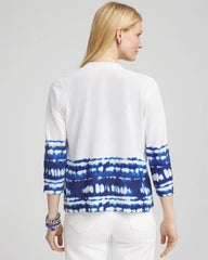 Chico's Tie-Dye Summer Romance Short Cardigan ALABASTER
