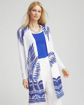 Chico's Island Motif Pointelle Long Cardigan ALABASTER
