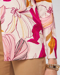 Chico's Blooms Long Sleeve Cardigan BERRY COMPOTE