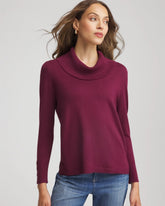 Chico's Cowlneck Long-Sleeved Sweater DEEP CHIANTI