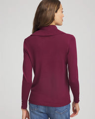 Chico's Cowlneck Long-Sleeved Sweater DEEP CHIANTI