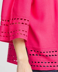 Chico's Cutout Open-Front Cardigan DRIED ROSES