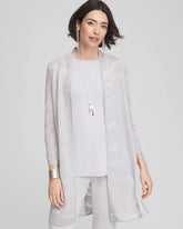 Chico's Travelers™ Zebra-Motif Metallic Cardigan DOVE GRAY