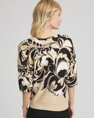 Chico's Printed Dolman Sweater NEUTRAL