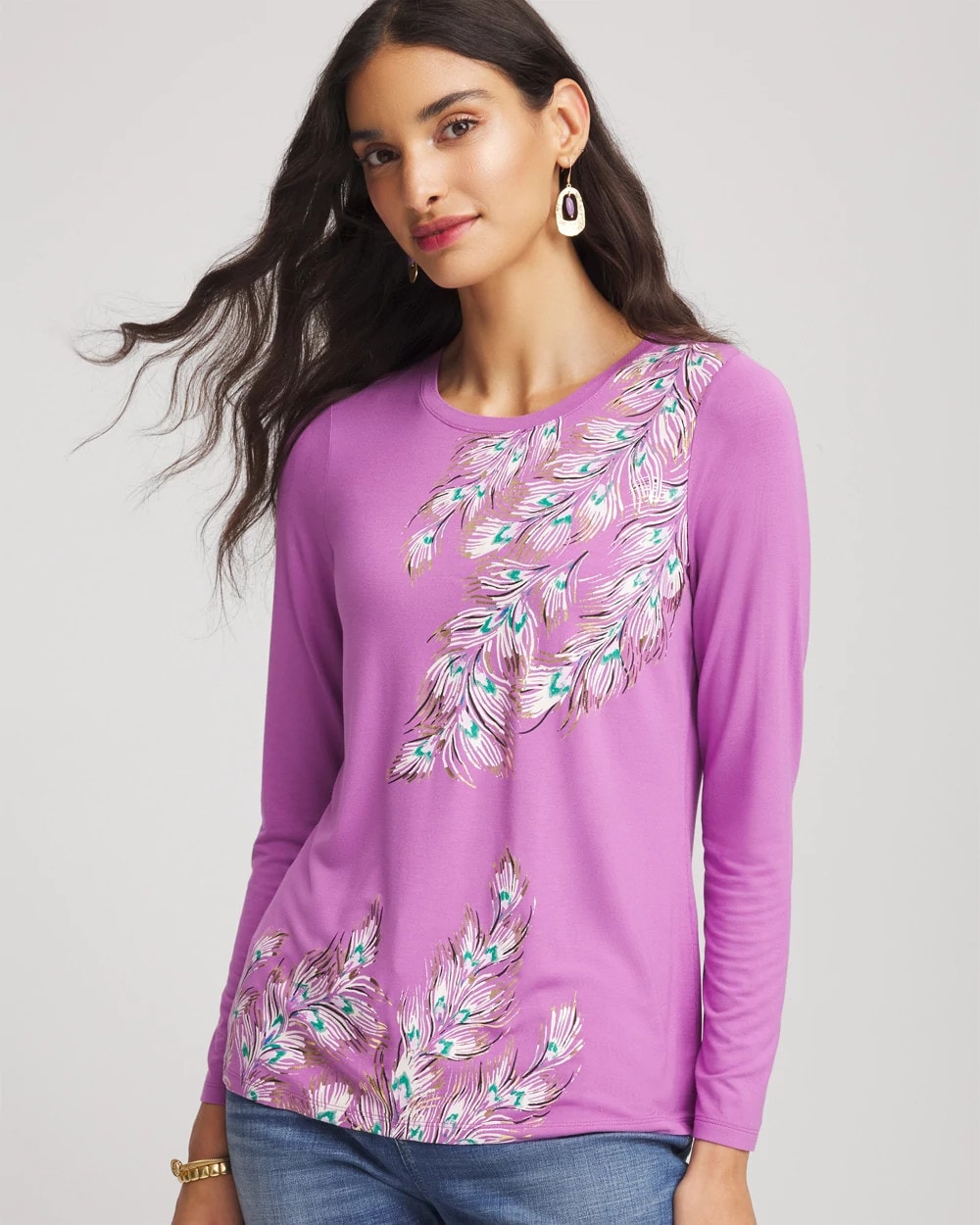 Chico's Foiled Touch of Cool™ Layering Tee GOOSEBERRY