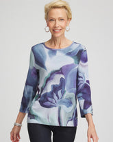 Chico's Pima Button Sleeve Tee PURPLE ELIXIR