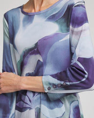 Chico's Pima Button Sleeve Tee PURPLE ELIXIR
