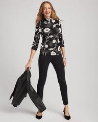 Chico's Touch of Cool™ Mockneck Layering Tee BLACK