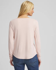 Chico's Cowlneck Long-Sleeved Tee ROSE SMOKE