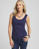 Chico's Microfiber Tank PASSPORT BLUE