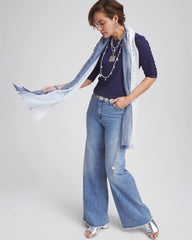 Chico's Ruched Sleeve Knit Tee PASSPORT BLUE