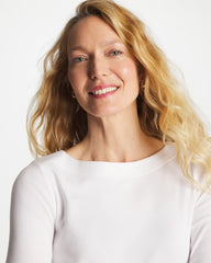Chico's Pima 3/4 Sleeve Tee ALABASTER