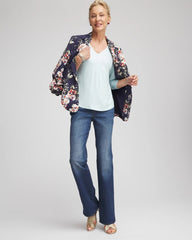 Chico's Foiled Touch of Cool™ Layering Tee BLUE MENTHE