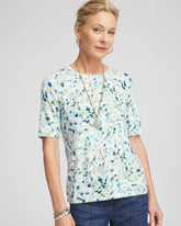 Chico's Touch of Cool™ Elbow-Sleeve Perfect Tee BLUE MENTHE