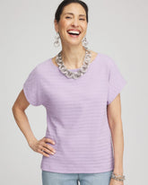Chico's Cap Sleeve Textured Tee GENTLE LAVENDER