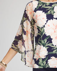 Chico's Georgette Angel-Sleeved Top DARKEST SPRUCE