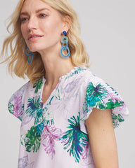 Chico's Notch Neck Cap Sleeve Tee GENTLE LAVENDER