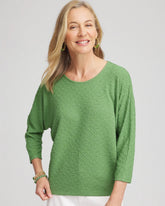Chico's Textured Wedge Top SALTED LIME