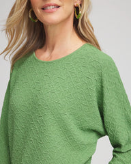 Chico's Textured Wedge Top SALTED LIME