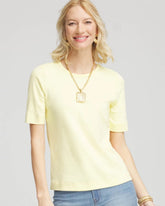 Chico's Classic Fit Pima Cotton Tee BRIGHT YELLOW