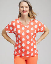 Chico's Zenergy® Dots Drop Shoulder Tee NECTARINE