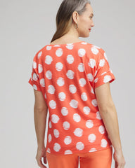 Chico's Zenergy® Dots Drop Shoulder Tee NECTARINE