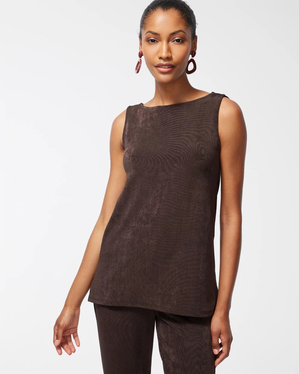 Chico's Travelers™ Classic Side-Slit Tank COCOA BEAN