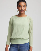 Chico's Touch of Cool™ Textured Banded-Hem Top SAGE MEADOW
