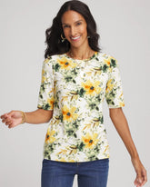 Chico's Touch of Cool™ Elbow-Sleeve Perfect Tee ECRU