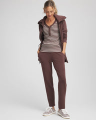 Chico's Zenergy® Ribbed Striped Henley Tee ESPRESSO