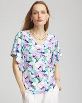 Chico's Touch of Cool™ Lily Handkerchief-Sleeve V-Neck Tee GENTLE LAVENDER