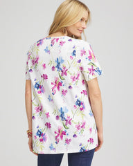 Chico's Wildflower Slub V-Neck Tee ALABASTER