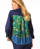 Chico's Rope Status Nautical Shirt PASSPORT BLUE