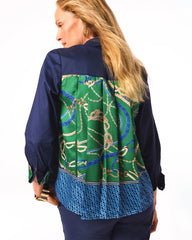 Chico's Rope Status Nautical Shirt PASSPORT BLUE