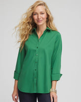 Chico's No Iron™ Stretch Shirt JARDIN GREEN