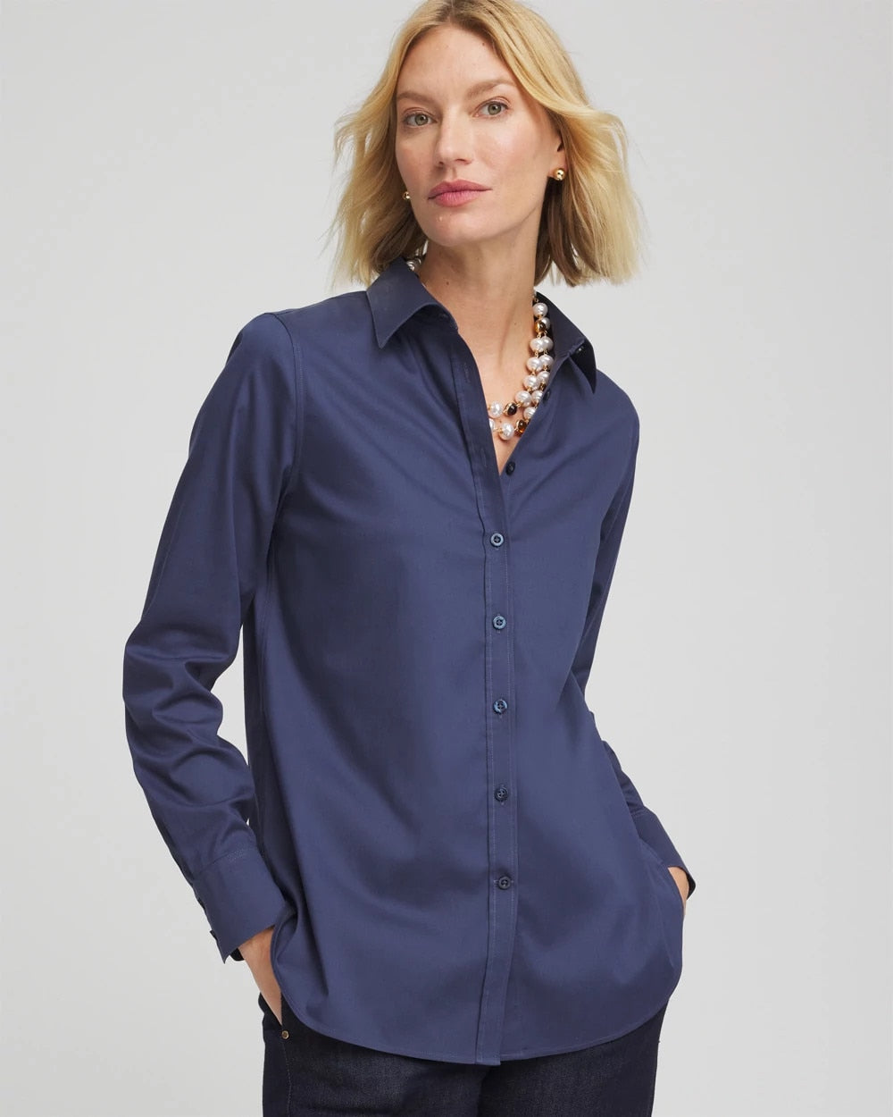 Chico's No Iron™ Stretch Shirt INDIGO SKY