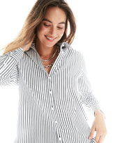 Chico's No Iron™ Lurex Striped Shirt OPTIC WHITE