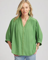 Chico's Braided Batwing Blouse SALTED LIME