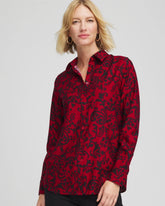 Chico's No Iron™ Vinstra Scrolls Shirt CARMINE RED