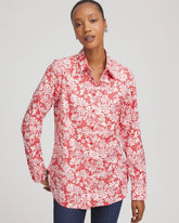 Chico's No Iron™ Long-Sleeved Folklore-Floral Shirt FOLKLORIC RED