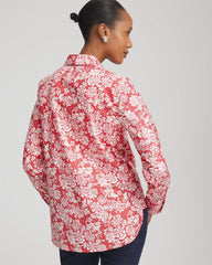 Chico's No Iron™ Long-Sleeved Folklore-Floral Shirt FOLKLORIC RED