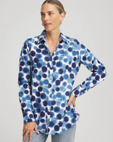 Chico's No Iron™ Printed Sateen Shirt PASSPORT BLUE