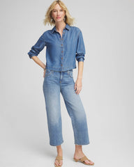 Chico's Tencel™ Cropped Denim Shirt BAILEY INDIGO