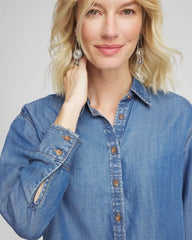 Chico's Tencel™ Cropped Denim Shirt BAILEY INDIGO