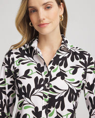 Chico's No Iron™ Abstract Floral Shirt SALTED LIME