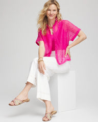 Chico's Deco Burnout Shirt CRUSHED BERRIES