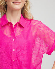 Chico's Deco Burnout Shirt CRUSHED BERRIES