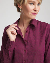 Chico's No Iron™ Jacquard Chianti Animal-Motif Shirt DEEP CHIANTI