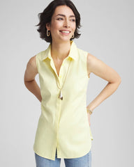 Chico's No Iron™ Sleeveless Sateen Shirt BRIGHT YELLOW