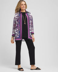 Chico's Travelers™ Collection Mesh Shirt Jacket PURPLE CLOVER